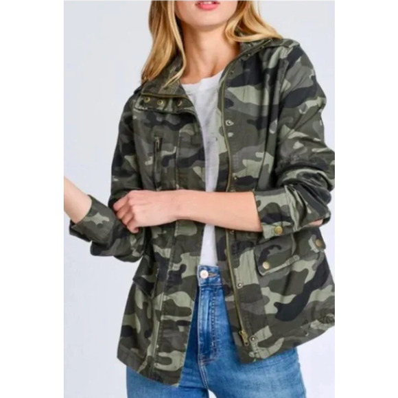 Love Tree Camo Jacket 100% Cotton Full Zip Women's Size Small - Picture 2 of 10